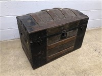 Vtg. Dome Top Steamer Trunk