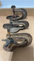 Vintage Three 5-minute vulcanizer clamps