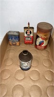 4 Vintage Collectible Cans, Household, Baking