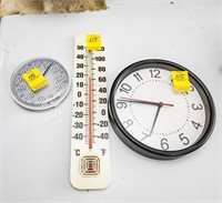 (2) Thermometers; Clock