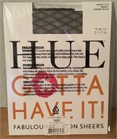 NWT HUE GOTTA HAVE IT BLACK SHEER HOSE  SIZE 1  $9