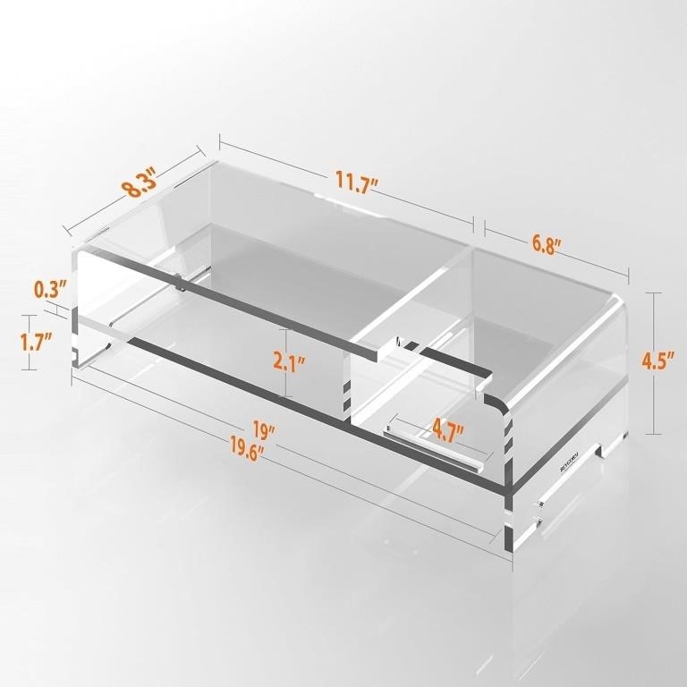 BEYGORM Acrylic Monitor Stand Riser, Wide 20", 2