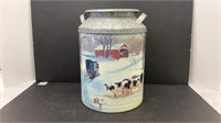 Golden Harvest Dairy ‘Winter Cows’ milk can