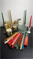 Lot of Candles & Holders