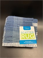 Blue bath rug 18x30