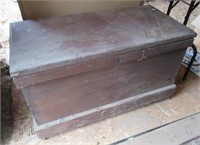Antique wood trunk, 20"T x 37"W.
