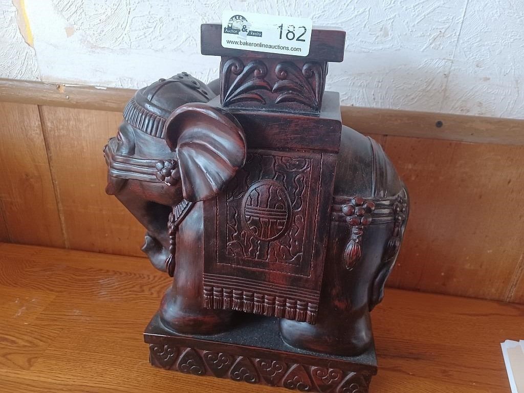 Elephant plant stand, unknown material