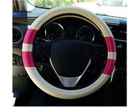Pink and white steering wheel cover 14-15 inch