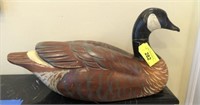 WOODEN CARVED GOOSE SIGNED