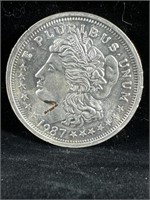 1987 1 Ounce .999 Silver Round Morgan Dollar