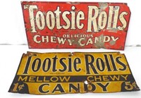 Lot of 2,Tootsie Roll Tin Signs