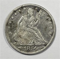 1854 Seated Liberty Silver Half Extra Fine XF det.