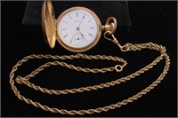 Elgin pocket watch with gold filled watch chain