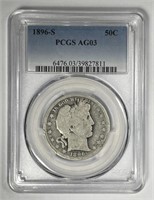 1896-S Barber Silver Half About Good PCGS AG3