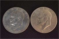 1776-1976 Bicentinial Ike silver dollars (2)