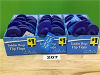 Toddler Boys’ Flip Flops lot of 24