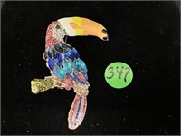 Parrot Jeweled Brooch Toucan Bird