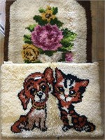 2 vintage hooked rugs