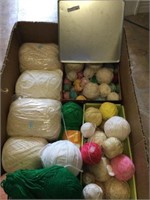 Assorted yarn and needle point thread