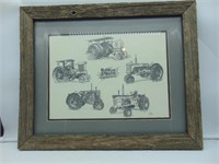 Minneapolis Moline Framed Pencil Drawing