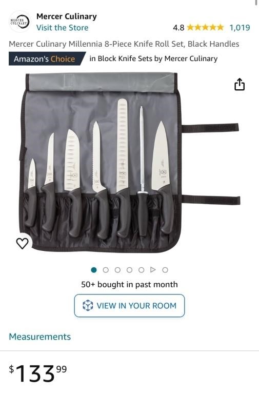 8-PIECE KNIFE ROLL SET (OPEN BOX, NEW)