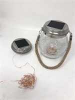 Solar light string in jar with rope, comes with