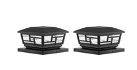 3.5x3.5in. Black Solar Post Cap Light 2pk