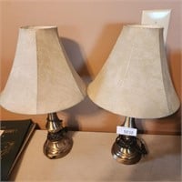 2 Metal Base Table Lamps - both work- both a