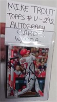 344 - AUTOGRAPHED MIKE TROUT CARD W/COA (C67)