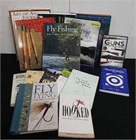 Fly fishing books and video, and a book on guns