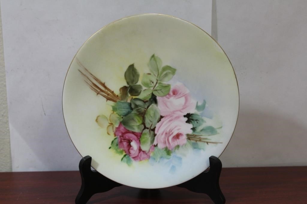 A Bavarian Hand Painted Floral Plate