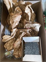 Assortment of nails in bags unknown quantities