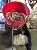 School of twine and a 5 gallon bucket of rope