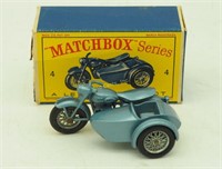 Vtg Matchbox 4 Triumph Motorcycle & Sidecar W/ Box