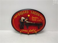 Billard Saloon wall plaque with hooks