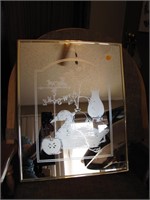 Etched Glass Mirror with Duck 20" x 16"