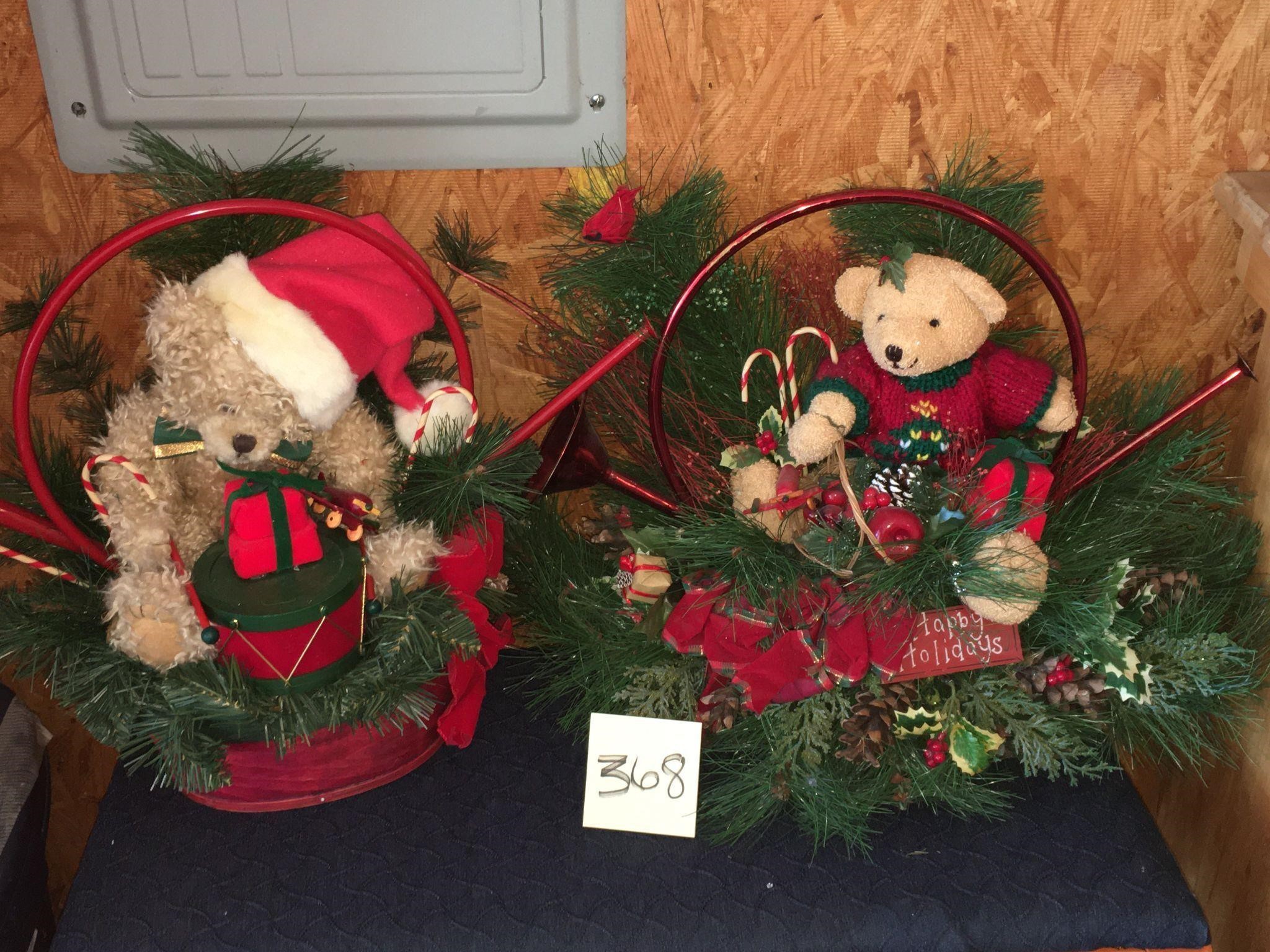 (2) Bear Christmas Basket Arrangements