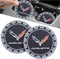 2Pcs 2.75 Inch Black Silicone Car Coasters