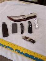 Miscellaneous knives and sharpening stones