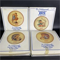 Lot of 4 VTG Hummel Plates in Original Boxes