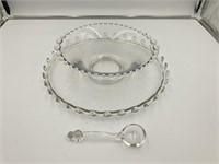 Candlewick Glass Punch Bowl/Platter/Dipper DH