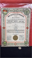 1916 Boy Scouts of America certificate