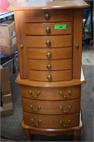 Oak Stand Up Jewelry Armoire. Excellent Condition