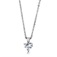 Heart Cut 2.00ct Hanging White Sapphire Necklace
