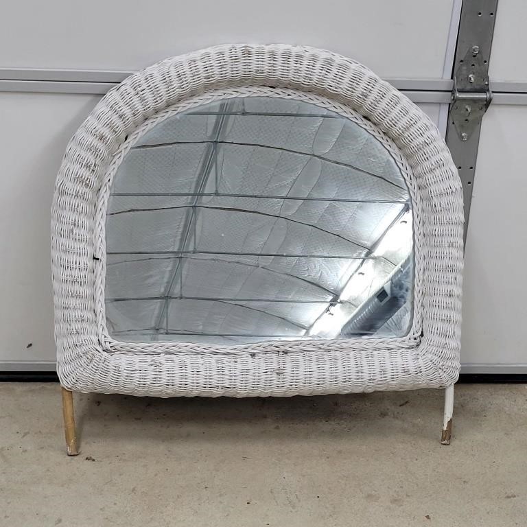 WICKER VANITY MIRROR 29" TALL 29" WIDE