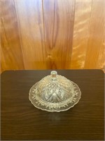 Clear Covered Butter Dish in Pressed Glass