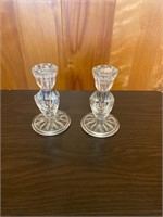 Vintage Heavy Cut Crystal Candlesticks