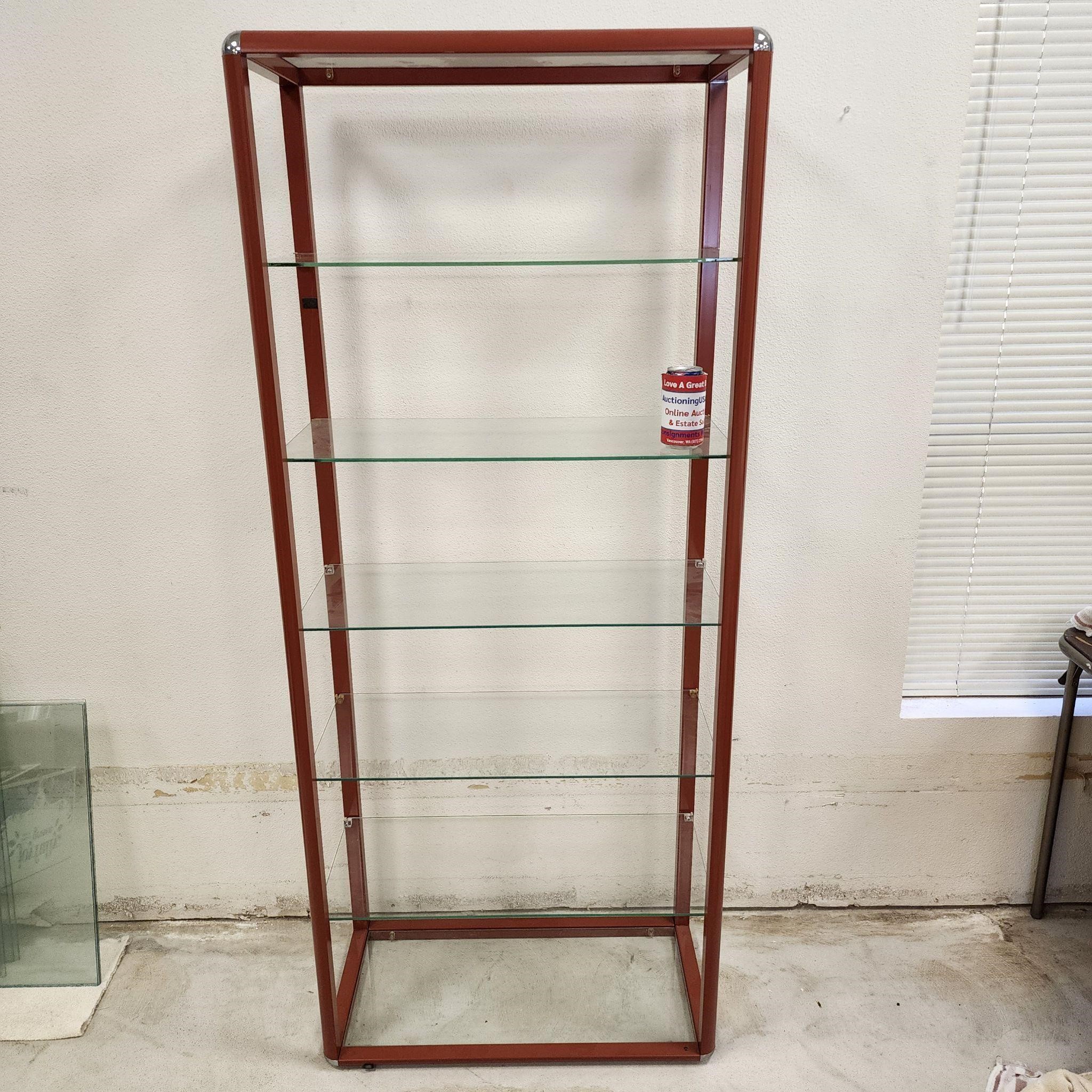 Vintage Glass Shelf & Metal Display Case #1