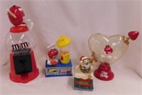 M&M's items: 3 candy dispensers, tallest is 12"