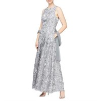 Embroidered Sleeveless Formal Gown with Mesh Shawl